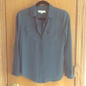 Loft Teal Button Down Blouse